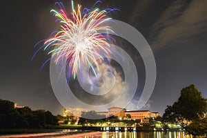 Fireworks over Art Museum, Philadelphia, Pennsylvania