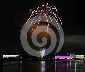 Fireworks over the danube in Linz, Austria #1 photo