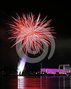 Fireworks over the danube in Linz, Austria #10 photo
