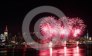 Fireworks over Hudson River