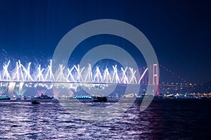 Fireworks show in Istanbul Bosphorus. Turkey.