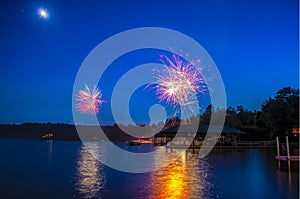 Fireworks over Lake Winnepesauke