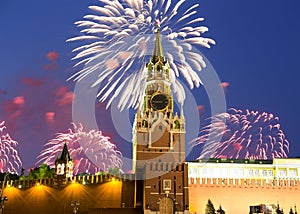 Fireworks over the Moscow Kremlin, Russia