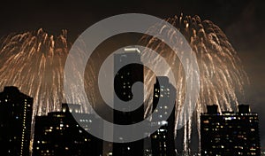 Fireworks over New York City