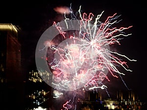 Fireworks over New York City