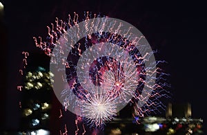 Fireworks over New York City