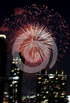 Fireworks over New York City