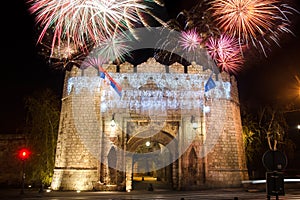 Fireworks over Nis Fortress close up photo
