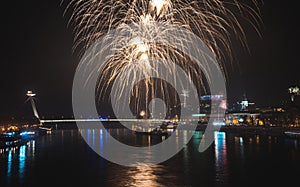 Fireworks over the River in the City