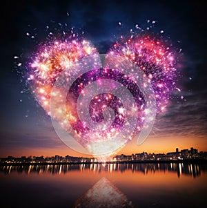 fireworks over the river fireworks over the sea fireworks in the sky