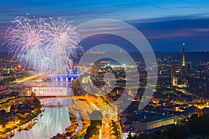 Fireworks over Rouen