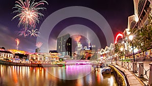 Fireworks Over Singapore River