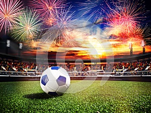 Fireworks over soccer stadium as final win game