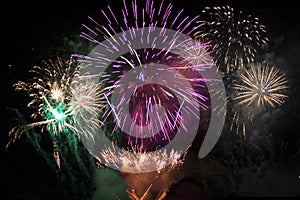 Fireworks over water