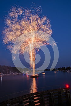 Fireworks over the water photo