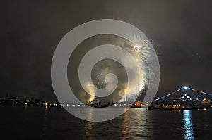 Fireworks Over Water San Diego, California Midway