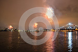 Fireworks Over Water San Diego, California Midway