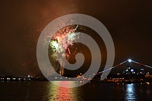 Fireworks Over Water San Diego, California Midway