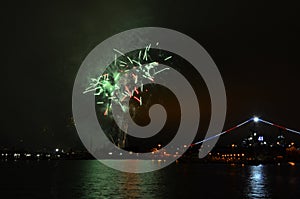 Fireworks Over Water San Diego, California Midway