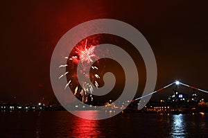 Fireworks Over Water San Diego, California Midway