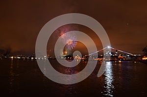 Fireworks Over Water San Diego, California Midway