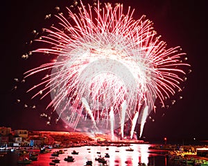 Fireworks in port of Lampedusa photo