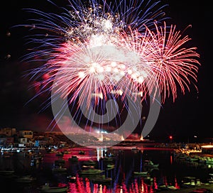 Fireworks in port of Lampedusa