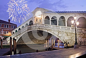 Fireworks at Rialto Bridge