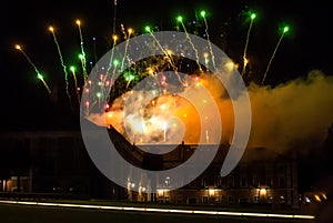 Fireworks at Ribeira das Naus in Lisbon photo