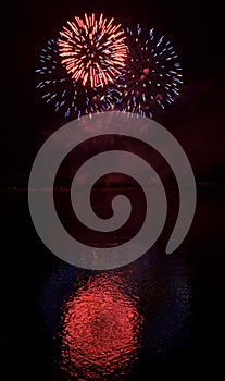 Fireworks river pyrotechnics