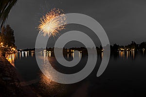 Fireworks on the river, Sesto Calende