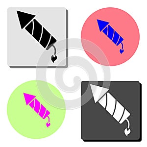 fireworks rocket. flat icon photo