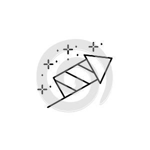 Fireworks, rocket icon. Element of Party icon. Thin line icon