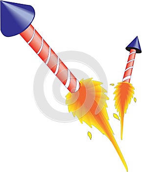 Fireworks Rockets Vector Illustration