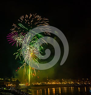 Fireworks in San Sebastian in the Basque country photo
