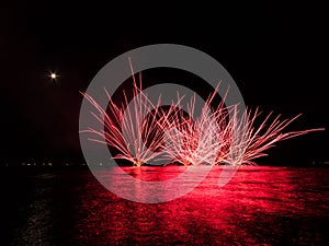 Fireworks on sea