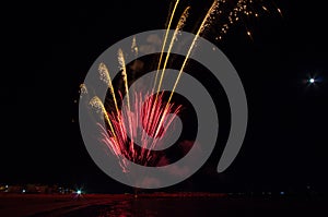 Fireworks on sea at Follonica