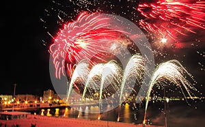Fireworks session in the port of CÃ¡diz.