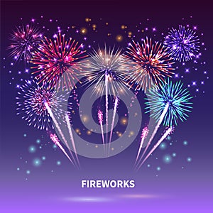 Fireworks Show Background Composition