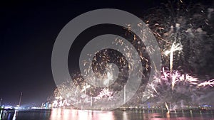 Fireworks show on new years eve in Abu Dhabi