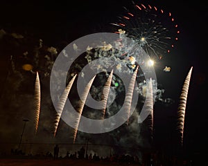 Fireworks Show Over a Crowd in Moore, OK