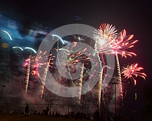 Fireworks Show Over a Crowd in Moore, OK