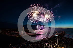 The fireworks show in Ustka