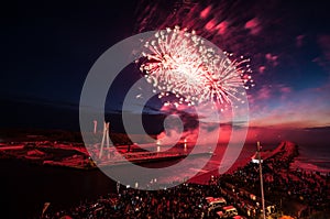 The fireworks show in Ustka