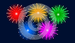 Fireworks in the sky at night. salute