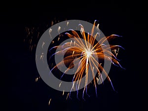 Fireworks in the sky to celebrate July 4th Holiday in America