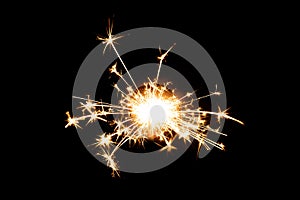 Fireworks, sparks, isolates on black background photo