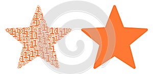 Fireworks Star Mosaic of Binary Digits