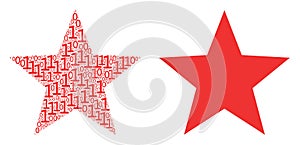 Fireworks Star Composition of Binary Digits