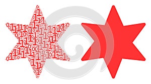 Fireworks Star Mosaic of Binary Digits